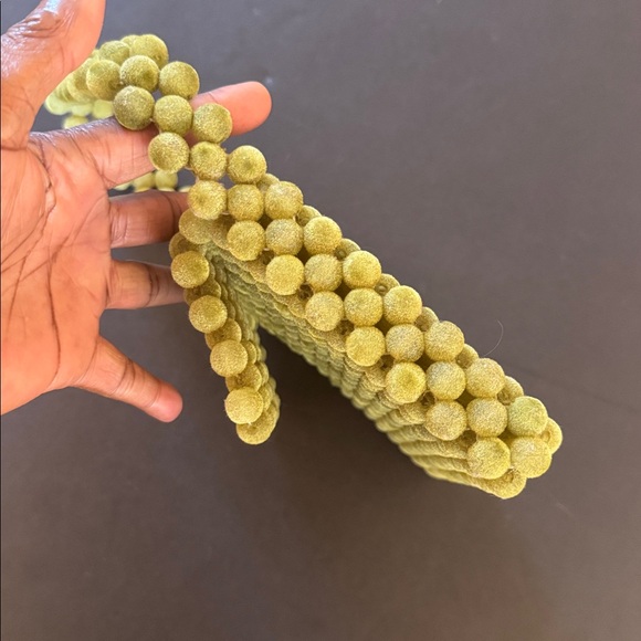 Vintage Green Velvet Coated Bead Handbag - Picture 9 of 15